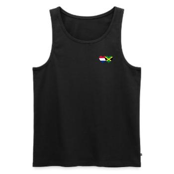 Hollande Jamaïque Drapeau Coeur - Débardeur bio Premium Homme - noir - Devant - Michal (187cm)