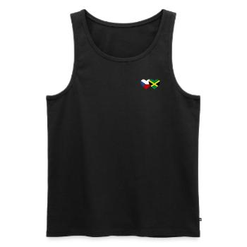 République tchèque Jamaïque Drapeau Coeur - Débardeur bio Premium Homme - noir - Devant - Michal (187cm)