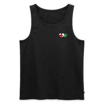 England Pakistan flag heart used - Men's Premium Organic Tank Top - black - Front - Michal (187cm)