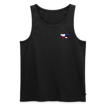 République tchèque Estonie Drapeau Coeur - Débardeur bio Premium Homme - noir - Devant - Michal (187cm)