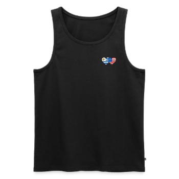 Uruguay USA Flagge Herz - Männer Premium Bio Tank Top - Schwarz - Vorne - Michal (187cm)
