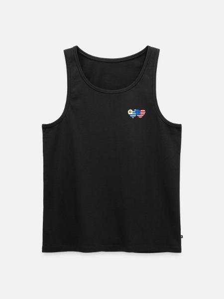 Uruguay USA Flag Heart - Men's Premium Organic Tank Top - black