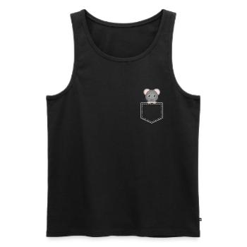 Pocket Mouse-Bags Mouse - Men's Premium Organic Tank Top - black - Front - Michal (187cm)