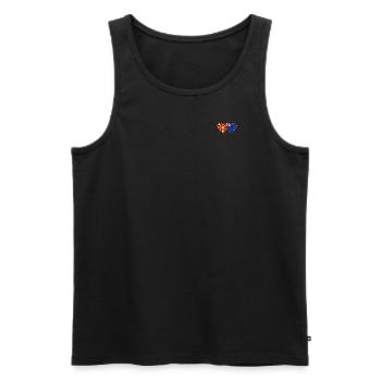 Macedonia New Zealand Flag Heart - Men's Premium Organic Tank Top - black - Front - AI Model Male 178 light (178cm)