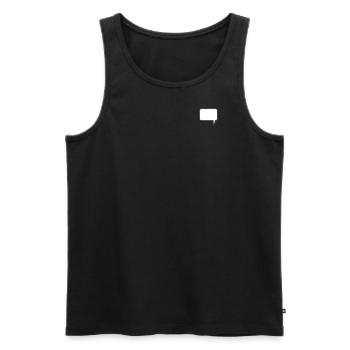 Speech bubble rectangle design - Men's Premium Organic Tank Top - black - Front - AI Model Male 178 light (178cm)