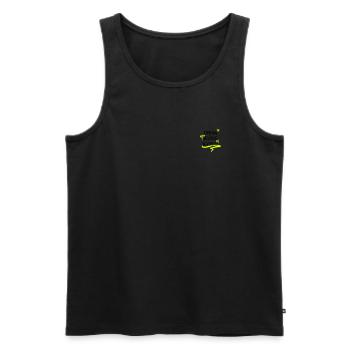 "Dream Believe Achieve" Graffiti mit Herz, Krone - Männer Premium Bio Tank Top - Schwarz - Vorne - AI Model Male 178 light (178cm)