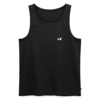 Ukraine Italien Herz Flagge - Männer Premium Bio Tank Top - Schwarz - Vorne - AI Model Male 178 light (178cm)