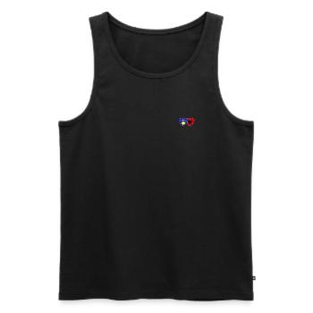 Kosovo Albanie Drapeau Cœur - Débardeur bio Premium Homme - noir - Devant - AI Model Male 178 light (178cm)