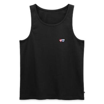 Danemark Finlande Flag Heart - Débardeur bio Premium Homme - noir - Devant - Michal (187cm)