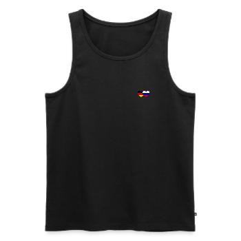 Allemagne Russie Drapeau Cœur - Débardeur bio Premium Homme - noir - Devant - Michal (187cm)