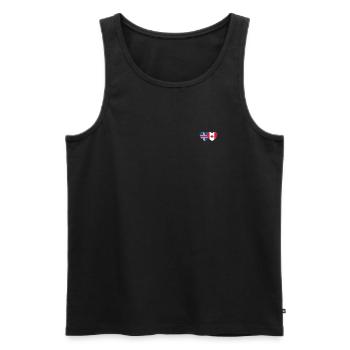 Iceland Canada Flag Heart - Men's Premium Organic Tank Top - black - Front - AI Model Male 178 light (178cm)
