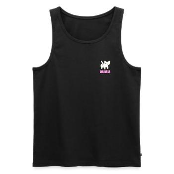 « Miaou. » drôle de chat - Débardeur bio Premium Homme - noir - Devant - AI Model Male 178 light (178cm)