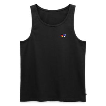Allemagne Grèce Drapeau Cœur - Débardeur bio Premium Homme - noir - Devant - Michal (187cm)