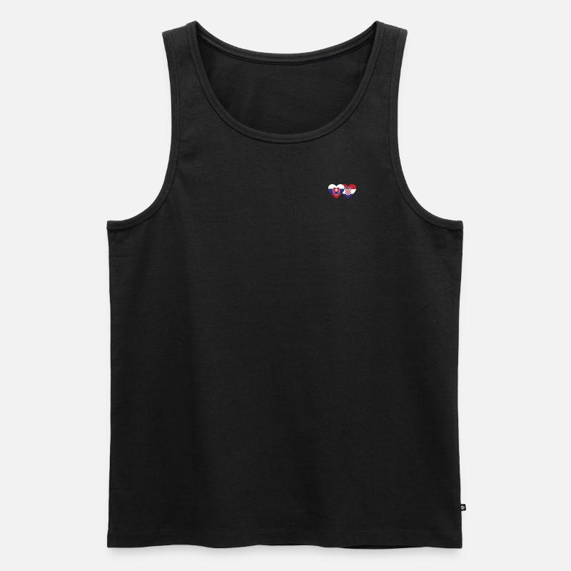 Slowakei Kroatien Flagge Herz - Männer Premium Bio Tank Top - Schwarz