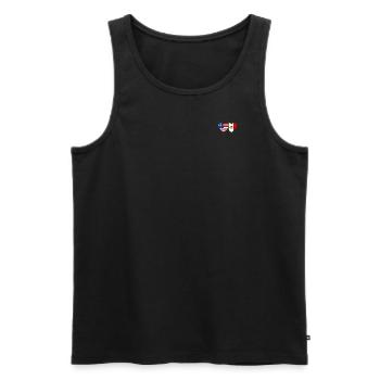 USA Meksiko Flagge Herz - Männer Premium Bio Tank Top - Schwarz - Vorne - Michal (187cm)