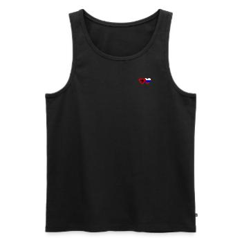 Albanie Russie Drapeau Coeur - Débardeur bio Premium Homme - noir - Devant - Michal (187cm)