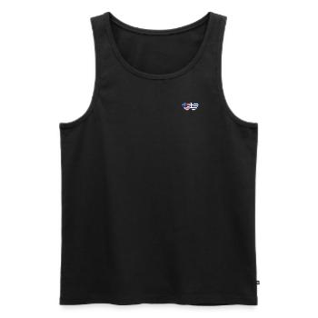 USA Greece Flag Heart - Men's Premium Organic Tank Top - black - Front - Michal (187cm)