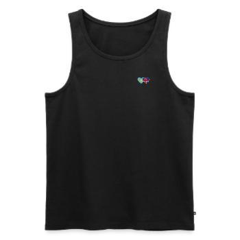 Kasachstan Island Flagge Herz - Männer Premium Bio Tank Top - Schwarz - Vorne - Michal (187cm)