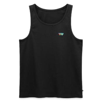 Aserbaidschan Kasachstan Flagge Herz - Männer Premium Bio Tank Top - Schwarz - Vorne - Michal (187cm)