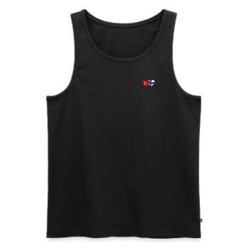 Turkey Finland Flag Heart - Men's Premium Organic Tank Top - black - Front - AI Model Male 178 light (178cm)