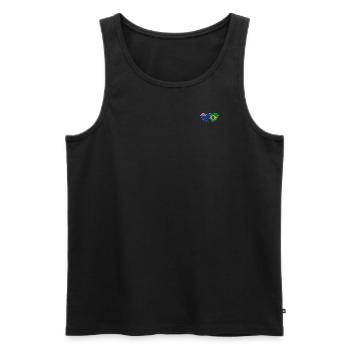 Nouvelle-Zélande Brésil Flag Heart - Débardeur bio Premium Homme - noir - Devant - Michal (187cm)