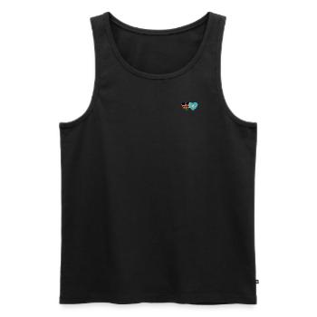 Kenia KasachstanFlagge Herz - Männer Premium Bio Tank Top - Schwarz - Vorne - Michal (187cm)