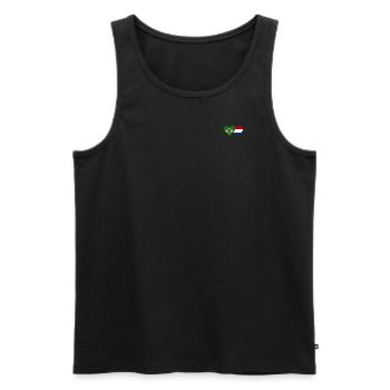 Brazil Holland Flag Heart - Men's Premium Organic Tank Top - black - Front - Michal (187cm)
