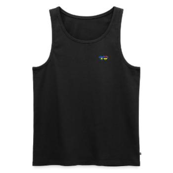 Bosnia Mauritius Flag Heart - Men's Premium Organic Tank Top - black - Front - AI Model Male 178 light (178cm)