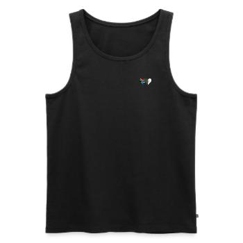 Afrique du Sud Algérie drapeau coeur - Débardeur bio Premium Homme - noir - Devant - Michal (187cm)