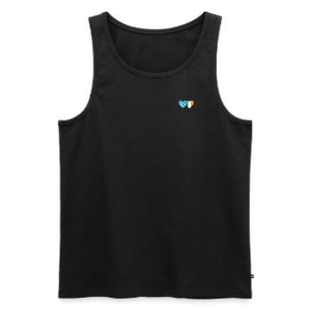 Cœur de drapeau ouïghour irlandais - Débardeur bio Premium Homme - noir - Devant - Michal (187cm)
