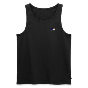 Grèce Inde Drapeau Coeur - Débardeur bio Premium Homme - noir - Devant - Michal (187cm)