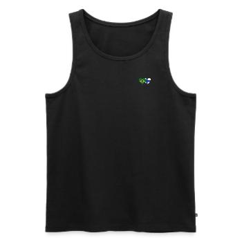 Brésil Finlande Flag Heart - Débardeur bio Premium Homme - noir - Devant - Michal (187cm)