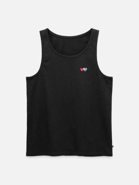 Turkey Uruguay Heart Flag - Men's Premium Organic Tank Top - black