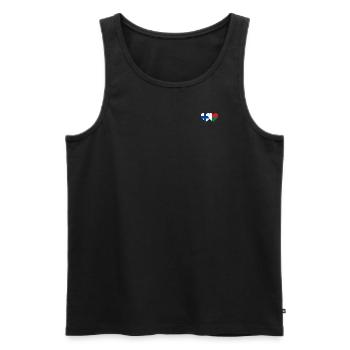 Finnland Madagaskar Herz Flagge - Männer Premium Bio Tank Top - Schwarz - Vorne - Michal (187cm)