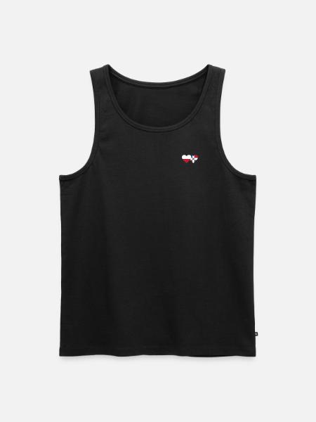 Poland Dominican Republic Flag Heart - Men's Premium Organic Tank Top - black