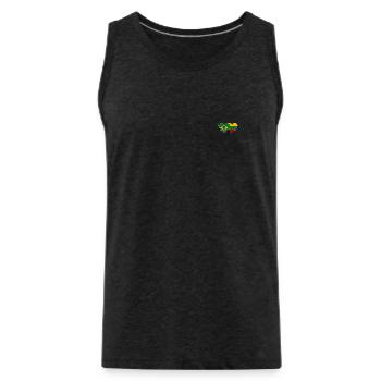 Brazil Lithuania Flag Heart - Men's Premium Organic Tank Top - charcoal grey - Front - Alexander (188cm)