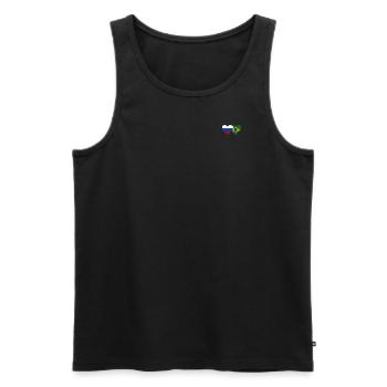 Drapeau de la Russie et du Brésil - Débardeur bio Premium Homme - noir - Devant - AI Model Male 178 light (178cm)