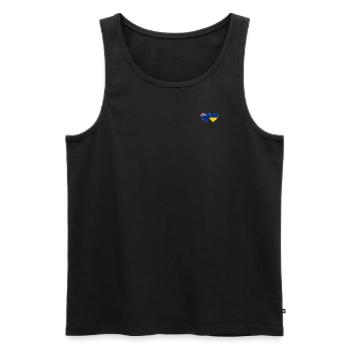 New Zealand Ukraine Flag Heart - Men's Premium Organic Tank Top - black - Front - AI Model Male 178 light (178cm)