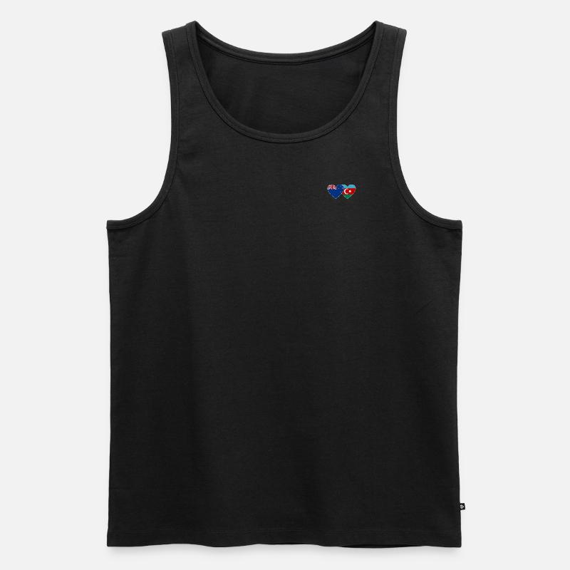 Neuseeland Aserbaidschan Flagge Herz - Männer Premium Bio Tank Top - Schwarz