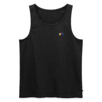 Rumänien Neuseeland Flagge Herz - Männer Premium Bio Tank Top - Schwarz - Vorne - Michal (187cm)