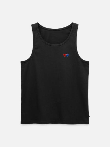 Marokko Neuseeland Flagge Herz - Männer Premium Bio Tank Top - Schwarz