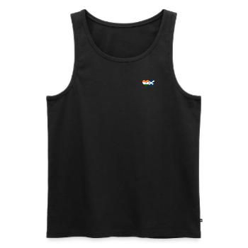 India Scotland Flag Heart - Men's Premium Organic Tank Top - black - Front - Michal (187cm)