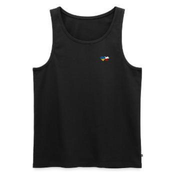 Ukraine Pologne drapeau coeur utilisé - Débardeur bio Premium Homme - noir - Devant - Michal (187cm)