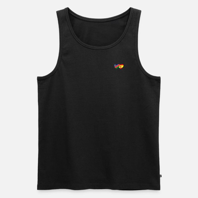 Namibia Spanien Flagge Herz - Männer Premium Bio Tank Top - Schwarz