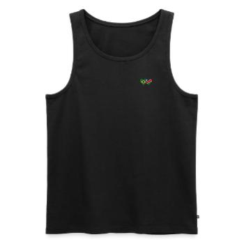 Brasilien Namibia Flagge Herz - Männer Premium Bio Tank Top - Schwarz - Vorne - Michal (187cm)