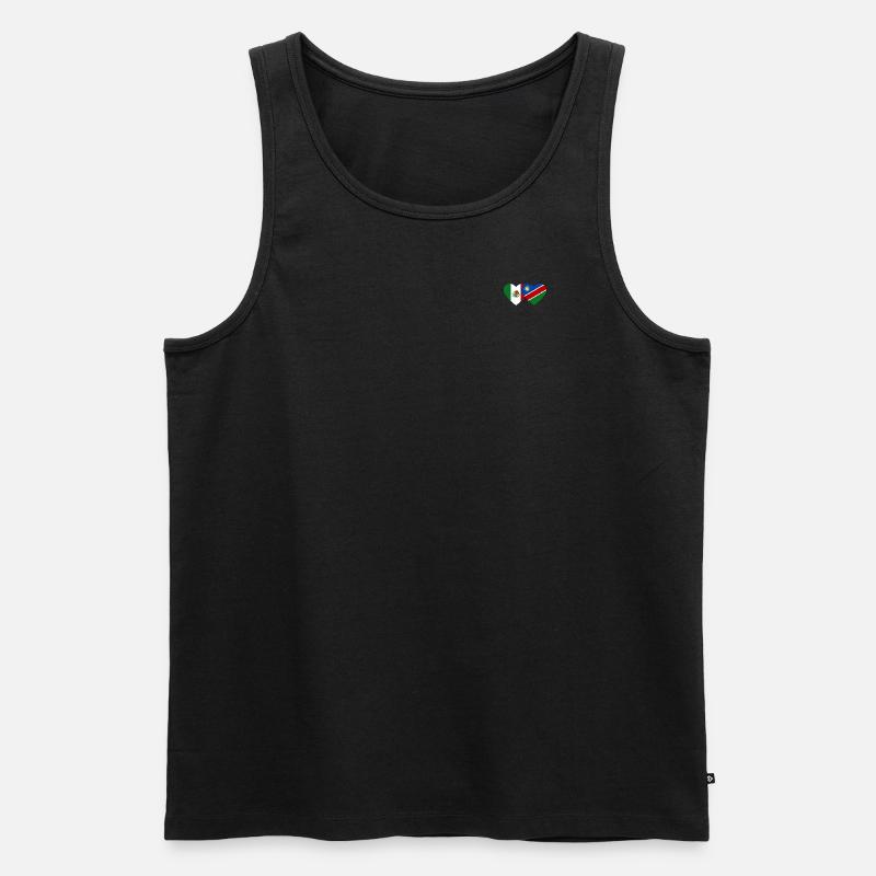 Mexiko Namibia Flagge Herz - Männer Premium Bio Tank Top - Schwarz