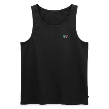 Macau Norwegen Flagge Herz - Männer Premium Bio Tank Top - Schwarz - Vorne - Michal (187cm)