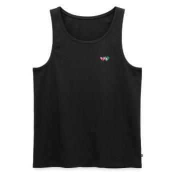 Großbritannien Macau Flagge Herz - Männer Premium Bio Tank Top - Schwarz - Vorne - Michal (187cm)
