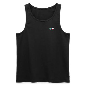 Macau Tschechien Flagge Herz - Männer Premium Bio Tank Top - Schwarz - Vorne - Michal (187cm)