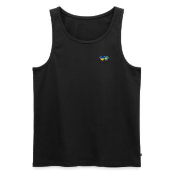 Ukraine Macau Flagge Herz - Männer Premium Bio Tank Top - Schwarz - Vorne - Michal (187cm)